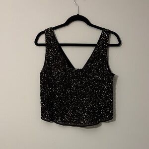 Zara Sparkling Black Crop Top